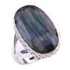 Natural Labradorite Gemstone Handmade 925 Solid Sterling Silver Ring Size 9 S1a60