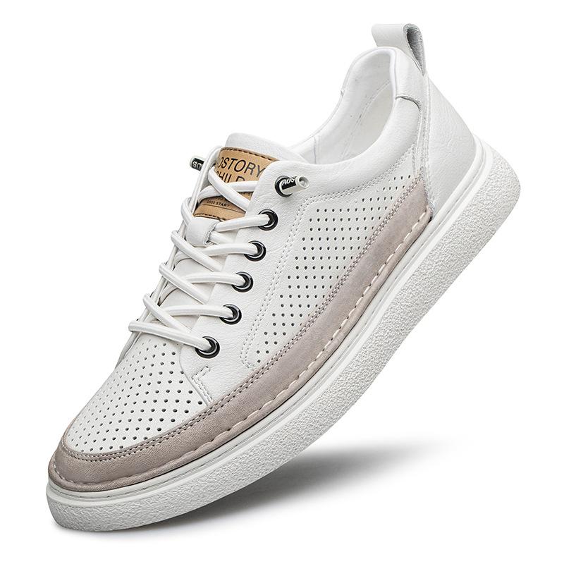 2024 Shoes for Men Cow Leather Casual Shoes Cool Flat Skateboard Shoes Youth Fashion Slipo-on Sneaker