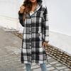 Women's Casual Fashion Comfortable Leisure Loose Contrast Color Buttoned Hooded Jacket
