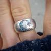 Unique Sun and Moon Pattern Daily Wear Rings Alloy Texture Stylish Women Cubic Zirconia Rings Suitable for Anniversaries