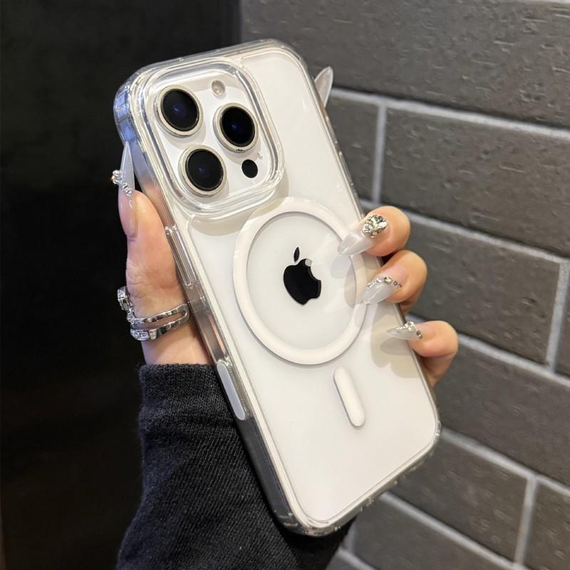 Ultra-Thin Transparent Acrylic Magnetic Phone Case With AI Button IPhone 17 Pro Max 16 15 Series