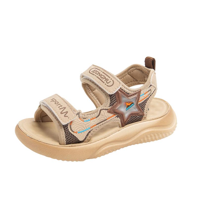 

Летние сандалии с открытым носком для мальчиков, дышащие, легкие, для отдыха, пляжная обувь для детей среднего и старшего школьного возраста 31 yards inner length 19.5CM