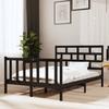 VidaXL Bed Frames Black Solid Pine Wood 135x190 Cm Double 3101327