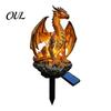 Solar Landscape Lighting Garden Light, Dragon Savage Statue, Wild Man Sculpture, Resin Decor Outdoor Night Light for Patio Yard Courtyard Warm Lantern