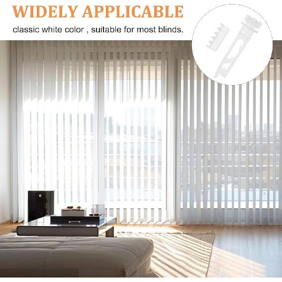 12 Sets Vertical Blinds Replacement Stem and Gear, White Vertical Blinds Repair Kit for Window Carrier Headrail Carrier Stem Blind Curtain