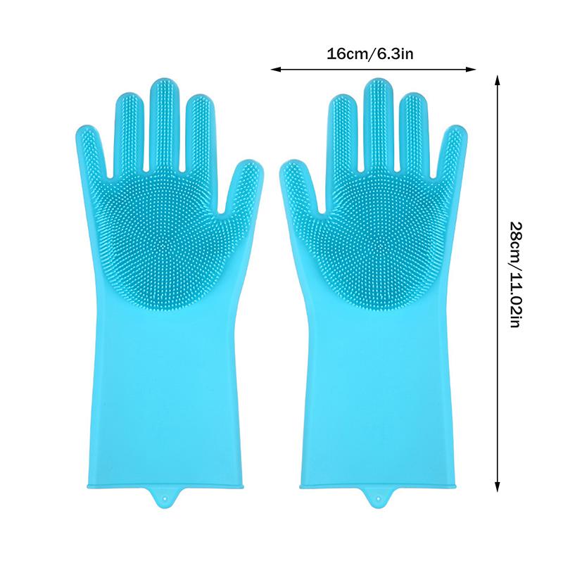 Multifunction Pet Bathing Gloves Silicone Anti-slip Dishwashing Cleaning Glove Suitable For Household Sponge Brush Cleaning Tool