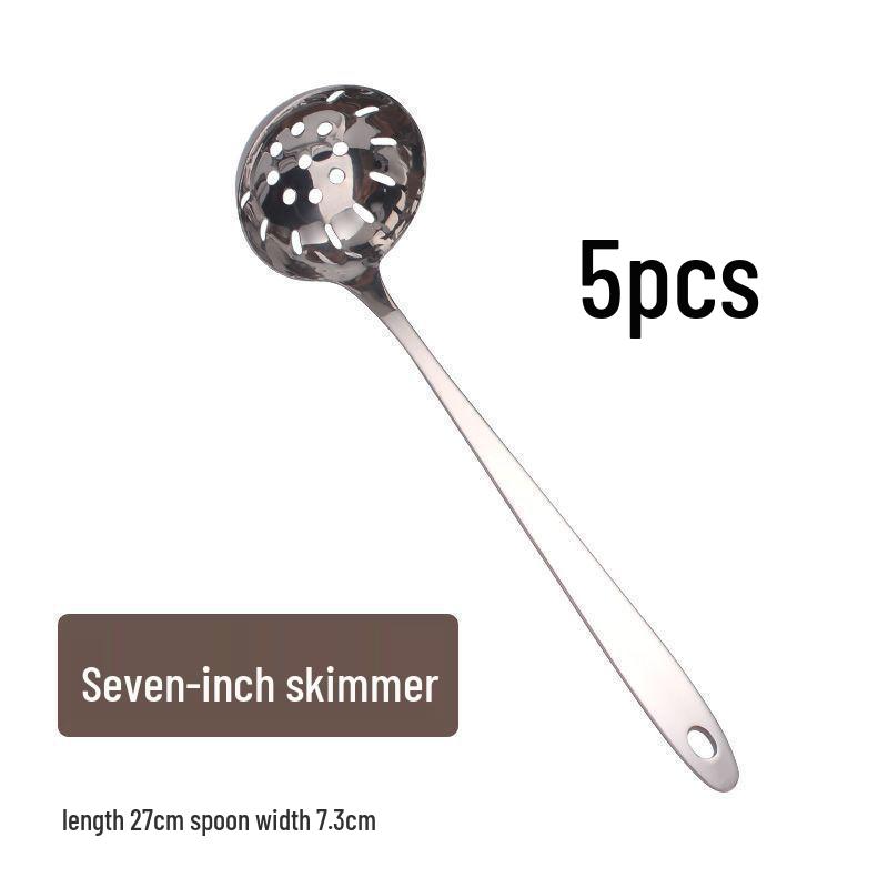304 Stainless Steel Soup Ladle - Long Handle, Large Serving Size, with Colander for Household or Commercial Use