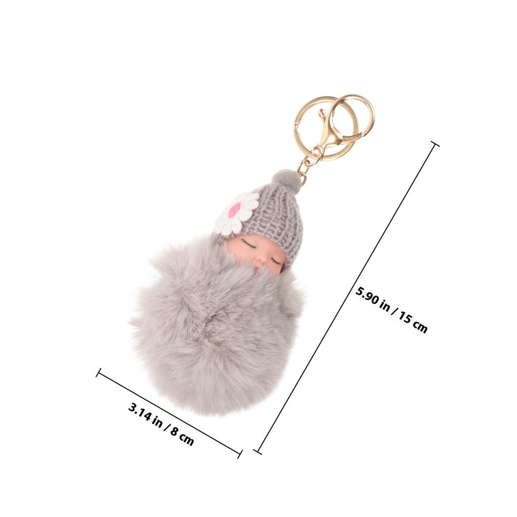 Stuffed Chain Soft Key Ring Ring For Handbag Key Chain Pompom Keychain Car Decor Royal Blue Stuffed Pendant