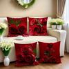 1/4pcs must-have for Valentine's Day!The red rose pattern is super romantic pillowcase, which warms up the room decoration for lovers with love