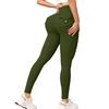 Pantaloni da Fitness Yoga a Vita Alta con Tasche e Sollevamento Glutei in Pile Elastico da Corsa Stretti Sportivi