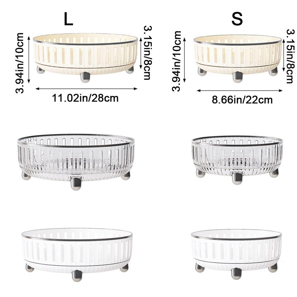 Plastic 360° Rotating Storage Tray Round Large Capacity Seasoning Storage Rack Space Saving Rotating Spice Shelf Bathroom