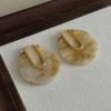 Niche unique design leopard print circle ear buckle fashionable light luxury high-end earrings European and American exaggerated atmosphere earrings