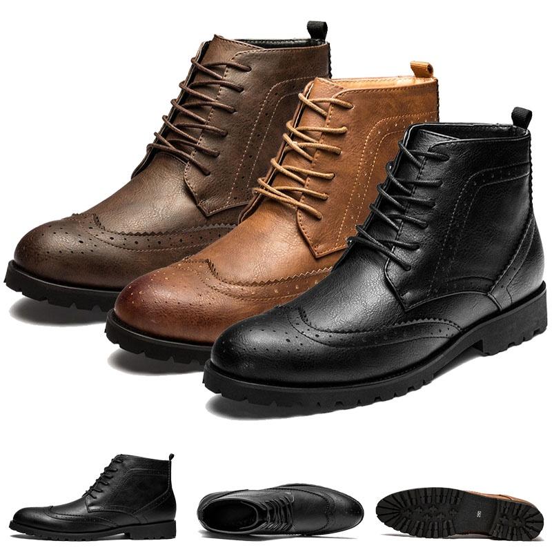 Elegant Mens Pu Leather Ankle Boots With Beautiful Detail And Comfortable Fit