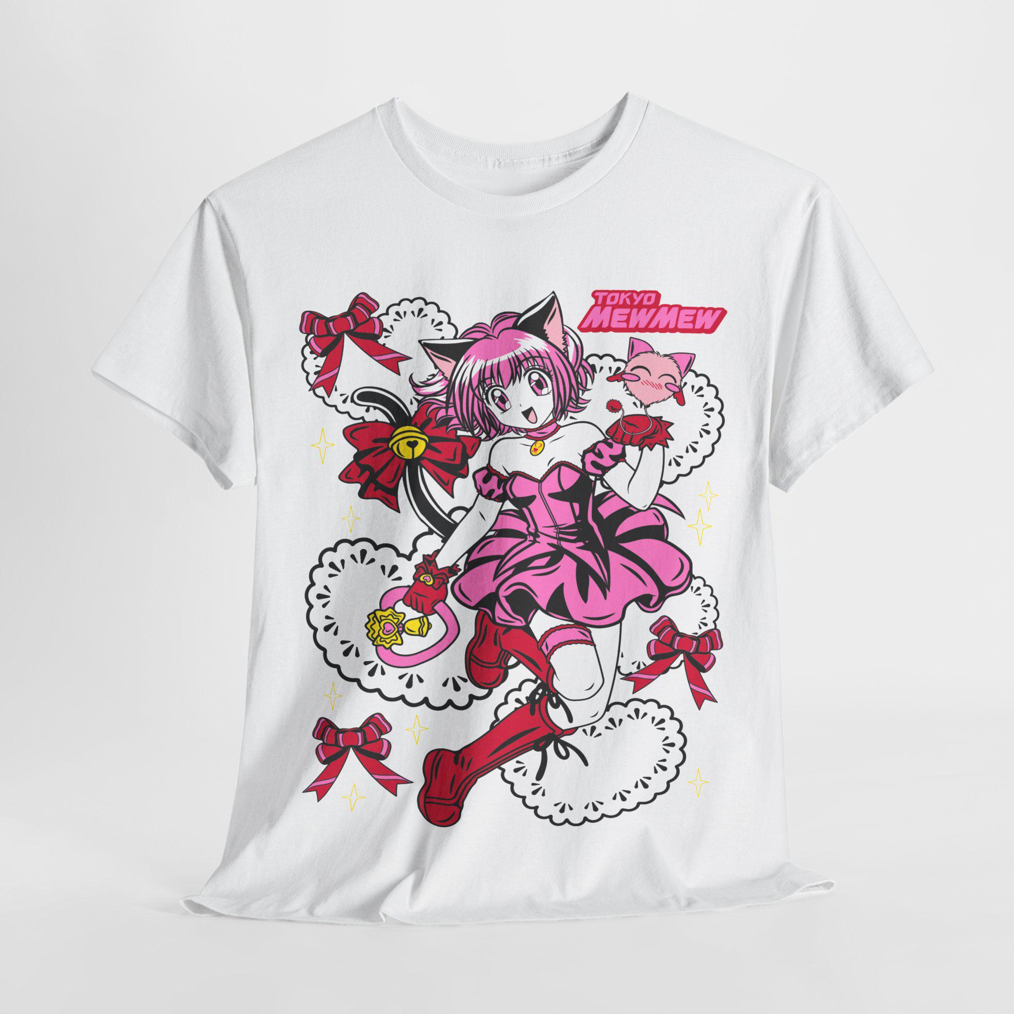 

Tokyo Mew Mew Ichigo Momomiya Magical Girl Anime Tshirt for Men and Women Summer Cotton Loose Fashion Short Sleeved Top 4XL