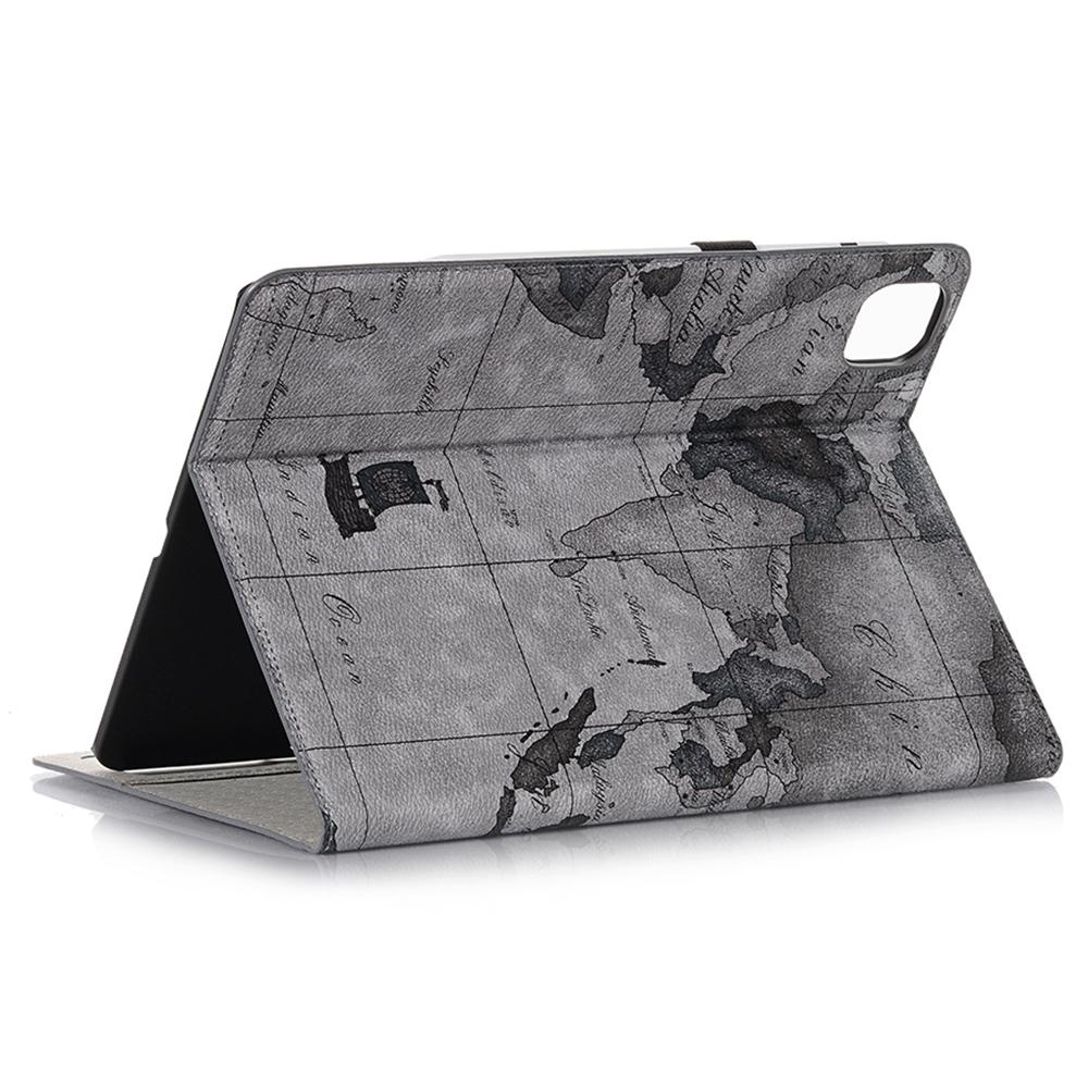 For iPad Pro 13 (2024) Case Wallet Map Pattern PU Leather Folio Tablet Cover Auto Wake/Sleep