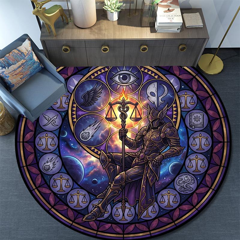 Ragnarok Symbolism Round Area Rug Under Office Chairs Bedroom Living Room Home Decor