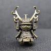 1PC/2PCS Japanese Samurai Antlers Paracord Bead Brass Knife Lanyard Charm EDC DIY Keychain Pendant (Retro&Brass,1pc)