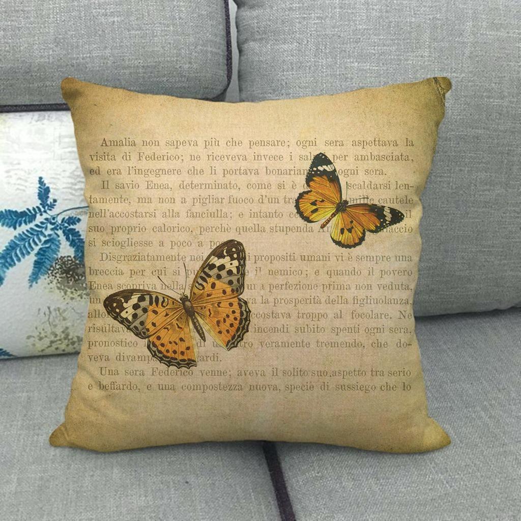 Butterfly Colorful Cartoon Insect Animal Digital Printing Short Plush Pillow Covers For Car Sofa Office Cushion Cover Home Goods