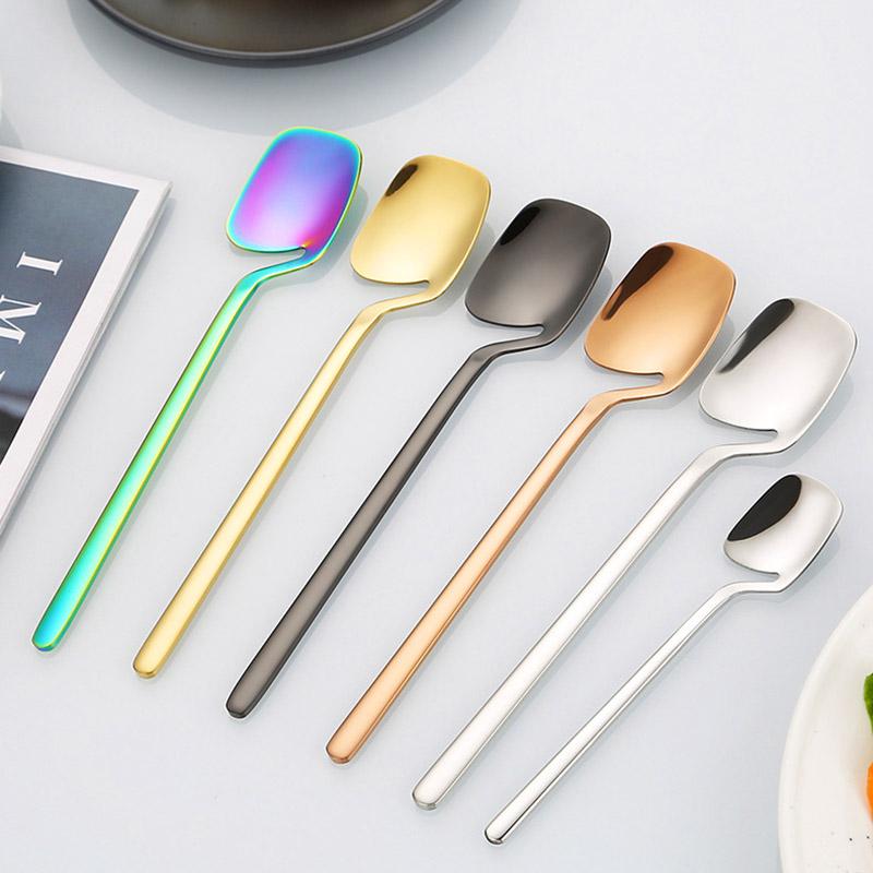 Hangable 5-Piece Tableware Set, Stainless Steel Cutlery Set Dining Utensils Kitchen Dinnerware Set Include Knife/Fork/Spoon/Coffee Spoon