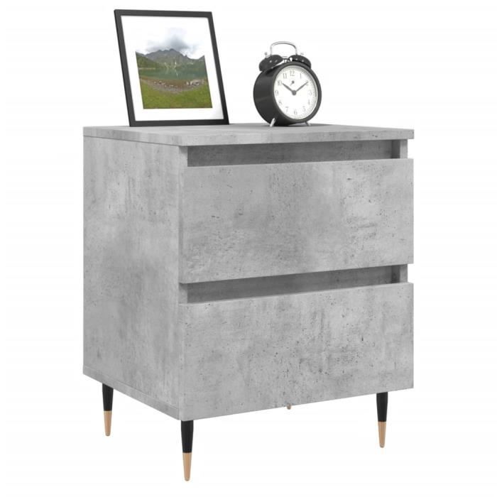 VidaXL Table de chevet gris béton 40x35x50 cm bois d’ingénierie 826868