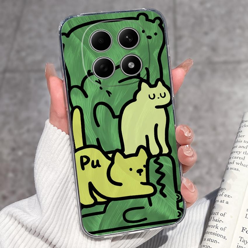 For Redmi Note 15 14 13 Pro Plus 5 5A 4 4X Phone Case Chinese Style Red-Crowned Crane Patterns Transparent TPU Shockproof Casing For Redmi Soft Covers