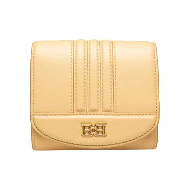 Bally Blessy Short Solid Color Horsebit Stripe Leather Card Holder Wallet Women Wallet Light-Yellow 6239254 Basic Set BagDust Bag 17460₽