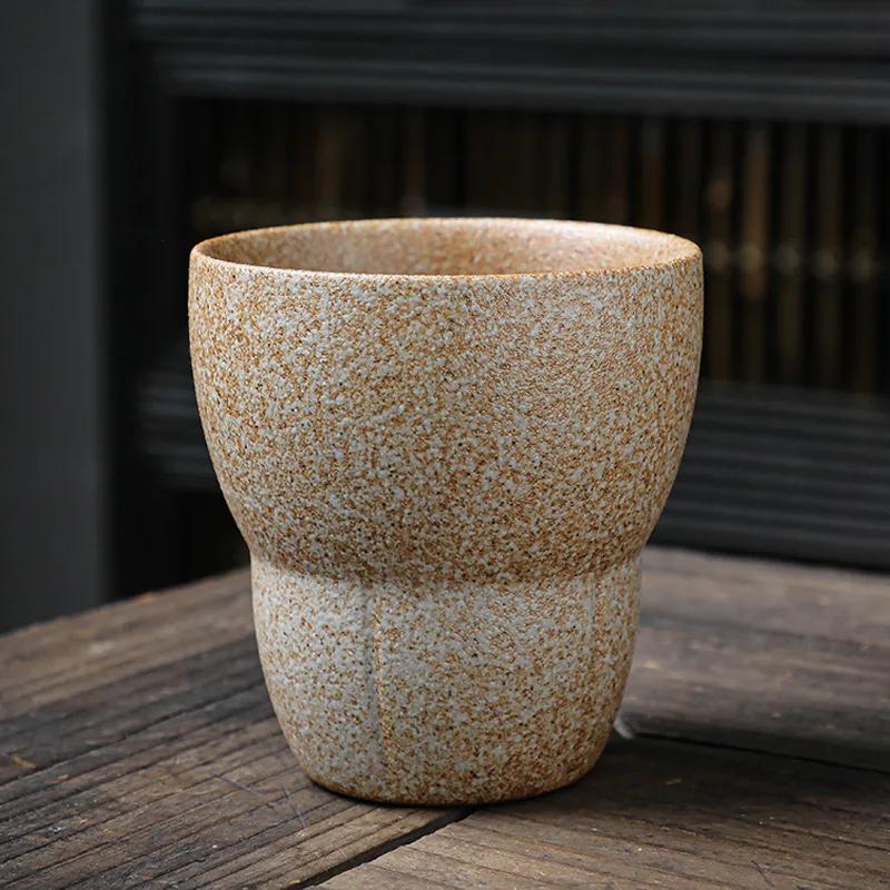 Japanese Style Coarse Ceramic Espresso Cup Retro Ceramic Kung Fu Tea Cup Office and Home Water Cup