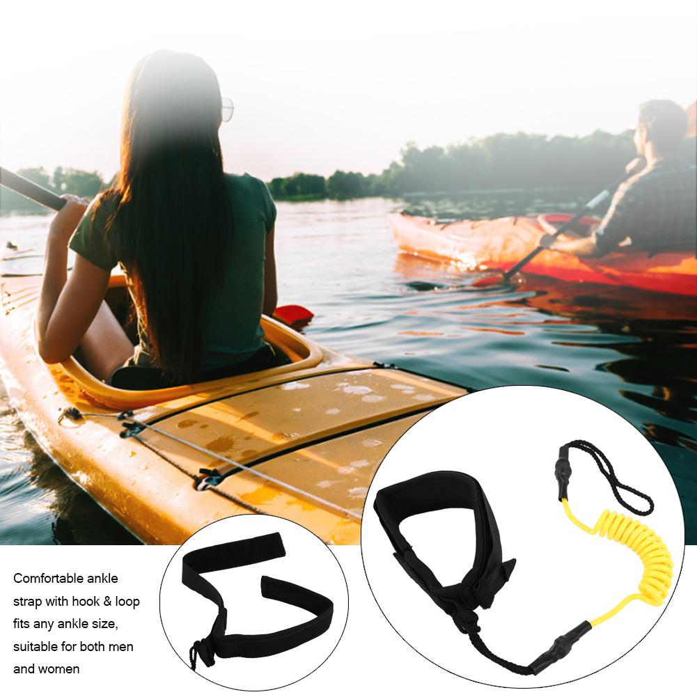 Stand Up Paddle Board Spiralfeder Bein Fuß Seil Surfing Leash für Surfbrett (Gelb)