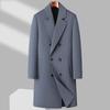 Wool Blend Men's Mid-Length Trench Coat - 2025 Autumn/Winter Collection