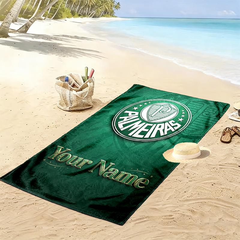 Name Custom SE Palmeiras logo Print Beach Towel, Large Soft Quick Dry Towel for Beach Camping Swimming
