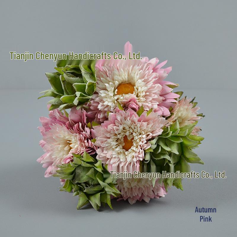 European Sunflower & Daisy Silk Bouquet: Mille-feuille Pastoral Landscape Artificial Flowers