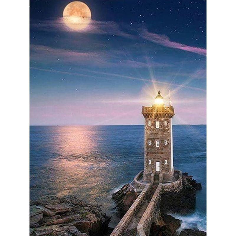 5d Diy Diamond Painting  Starry Sky Landscape Full Round Diamond Embroidery Mosaic Seascape Rhinestone Handmade