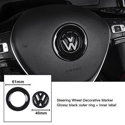 VV-ABS Car Steering Wheel Emblem Sticker Decoration Accessories For VW Golf Polo CC Passat Tiguan T-ROC Arteon Beetle