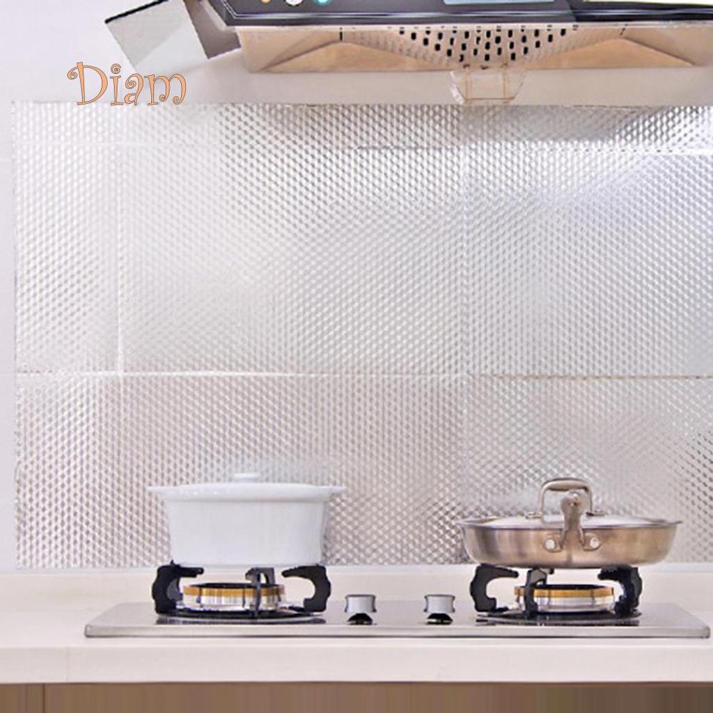 Lachepper Aluminum Foil Self Adhesive Waterproof Wallpaper Kitchen Sticker DIY Home Decor