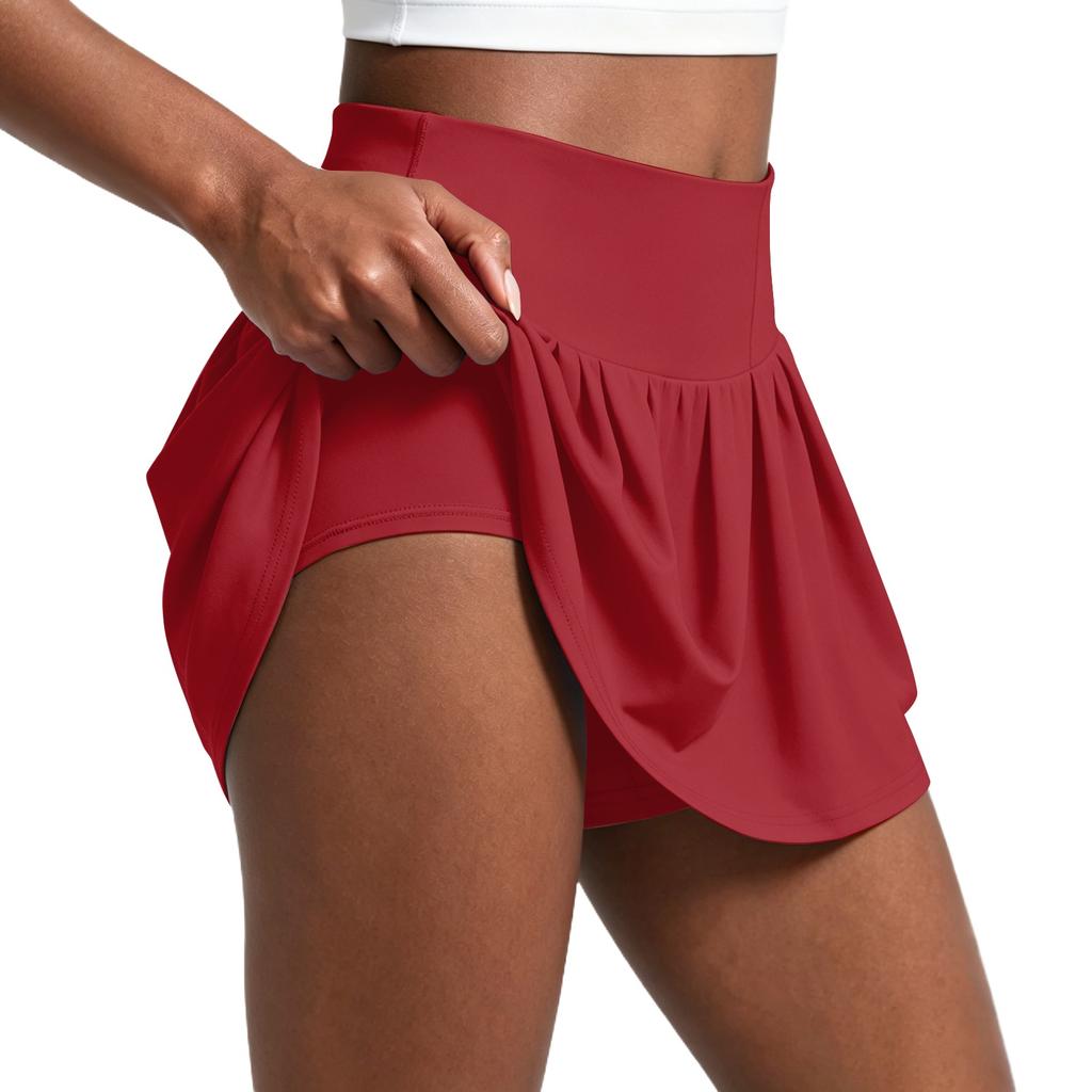 Women's Pleated Athletic Skort with Built-In Shorts High Waist Comfortable Fit Suitable for Running Yoga Tennis and Casual Wear