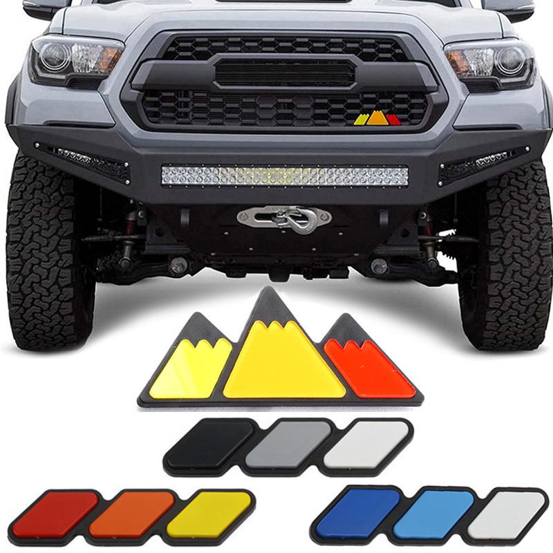 

3 Colors Car Grille Badge Emblem For Toyota Tacoma Tundra 4Runner TRD Highlande Rav4 CHR Strip Air Inlet Auto Accessories
