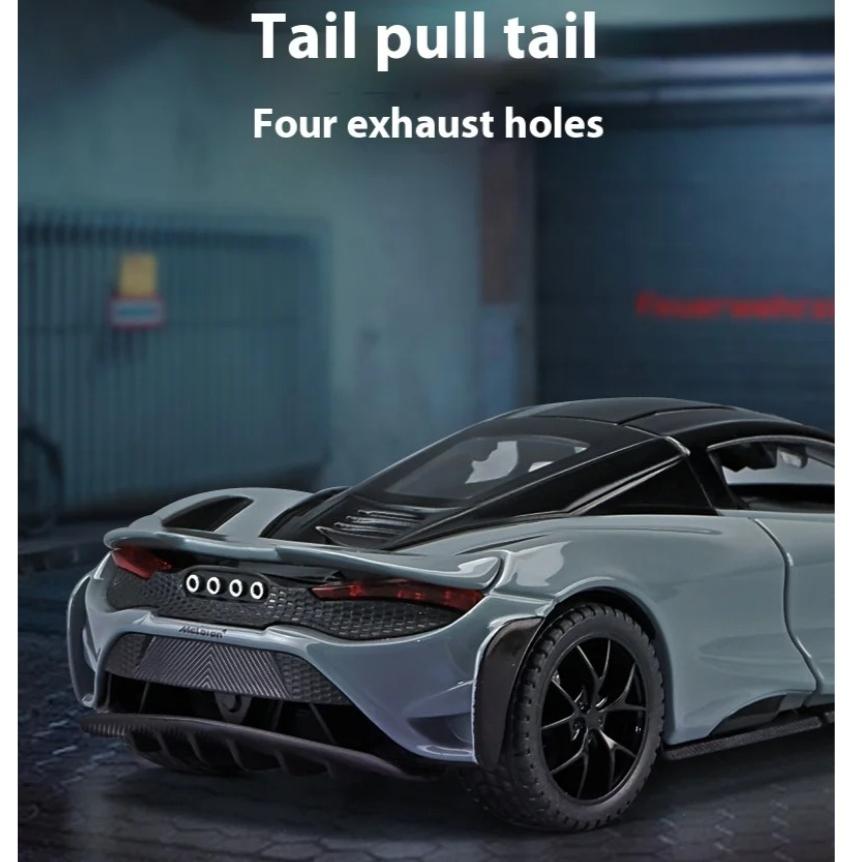 1/32 Scale Mclaren 765LT Supercar Series Metal Alloy Diecast Model Car Library Bookcase Decoration Gifts for Friend Collection Hobby