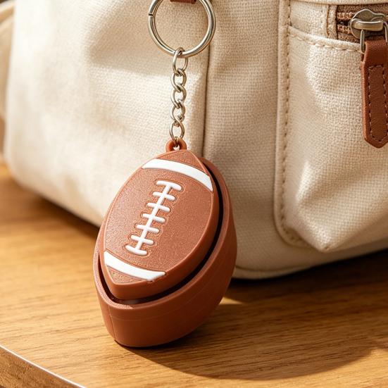 Keychain Pendant 3D Printing Precision Texture Football Basketball Tennis Sport Themed Key Chain Stress Relief Accessory