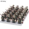Seconde Guerre mondiale soldat militaire set de briques miniatures armée poupée humanoïde figurine d'action Corps des Marines jouet brique cadeau pièces de soldat