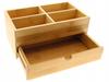 Bamboo Box Organizer Container For Nail Polishes And Cosmetics With 4 Compartments