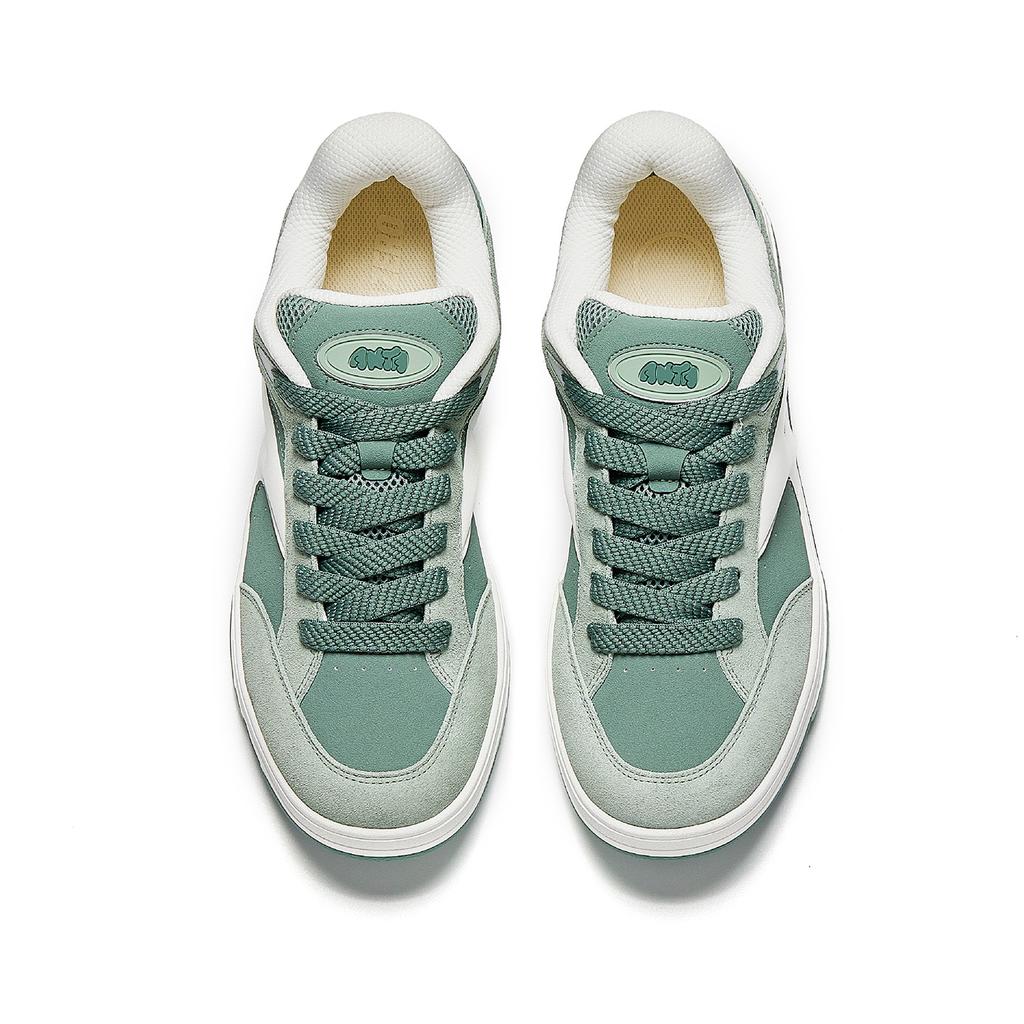 Anta Abrasion Resistant Lightweight Wear Resistant And Lightweight Low Top Skateboard Shoes Men's Green White 912548007-2