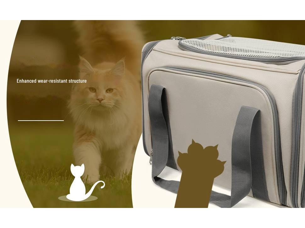 Expandable Multi-Window Cat Carrier Bag - Large Capacity, Breathable, and Portable for Travel