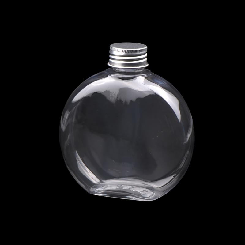320/500Ml Flat Round Water Bottle Clear Milk Tea Coffee Bottle Drinking Bottles Portable Pet Juice Drink Bottle
