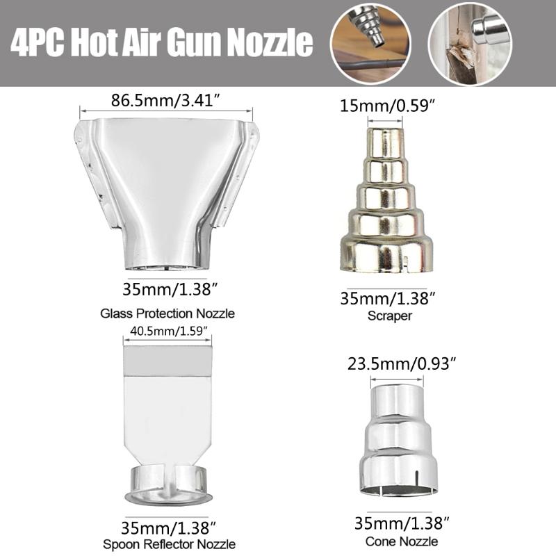 35mm Stainless Steel Heat Gun Nozzles Stainless Steel Reflector Nozzle Hot Air Gun Soldering Station Resistance Nozzle