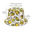 Cartoon Bier Emmerhoed Bier Print Patroon Vissershoeden Dubbelzijdig Polyester Panama Pet Unisex Buiten Strand Nieuw