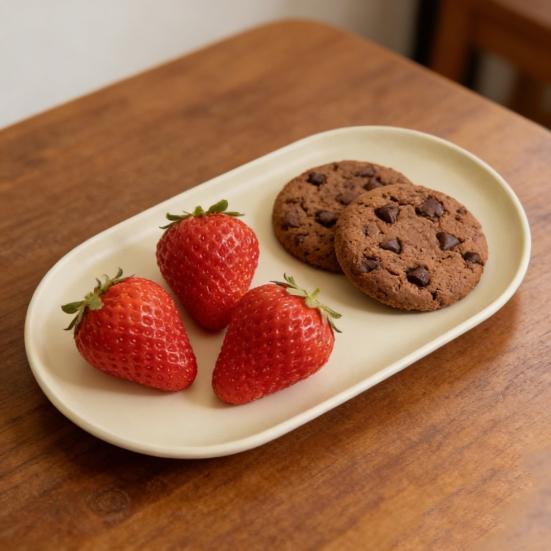 Yousheng Stackable Fruit Plate Oval Shaped Reusable Dessert Tray Thickened Food Serving Platter for Camping Coffee Table Snacks Food Prep