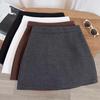 Korean Style Retro Wool Blend A-line High Waist Short Skirt - Women's Trendy, Comfortable Spring/Autumn Inner Wear