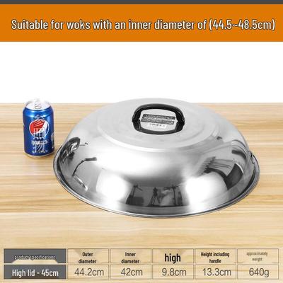 Zhaoran Thickened Stainless Steel Visible Arched Wok Lid