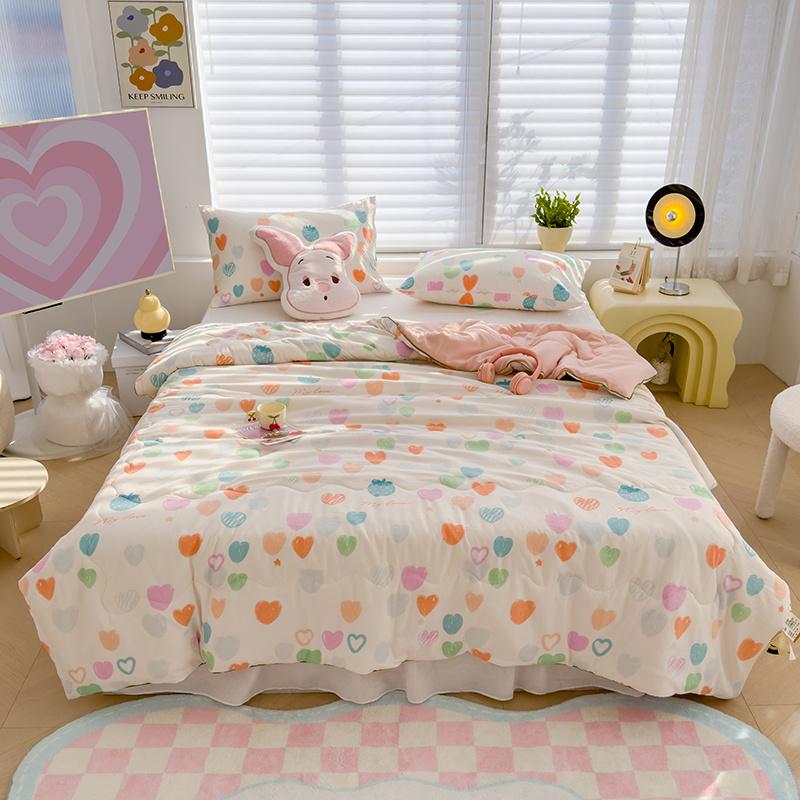 Cartoon Summer Thin Quilt, Wypełniacz z włókna sojowego, Lekki wygodny koc do domu, sypialnia, Pościel, Możliwość prania w pralce