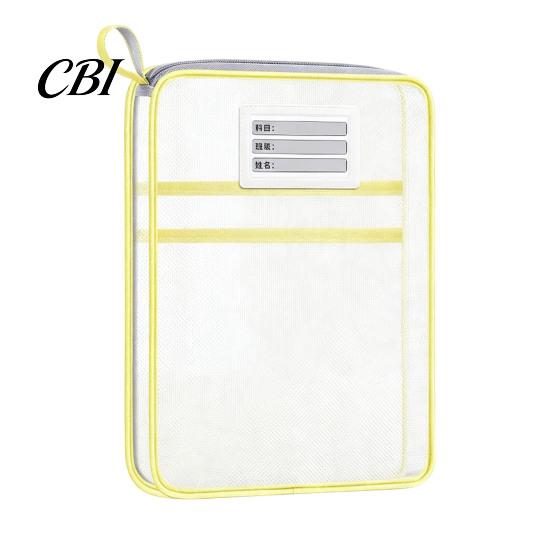 Clear Mesh Pouches Transparent Nylon Document Bag, Portable Lightweight File Organizer with Zipper Travel Holders And Strap, Large Capacity Holder for